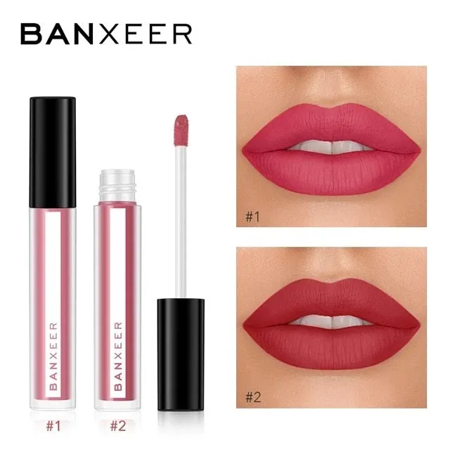 BANXEER Makeup Sets cosmetics 2pcs Lipgloss   Mascara 4D Waterproof Liquid Lipstick  Extension Eyelash Makeup Kits
