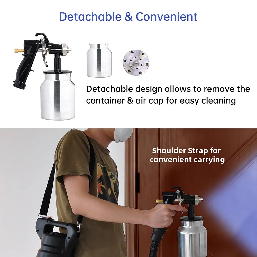TheLAShop HVLP Spray Auto Paint Bottom Feed Sprayer 1.0mm w/ Motor