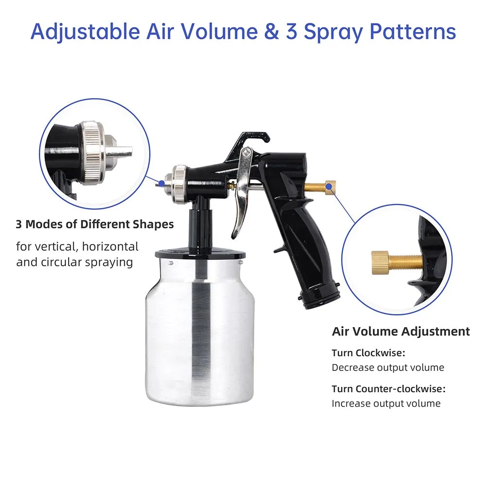 TheLAShop HVLP Spray Auto Paint Bottom Feed Sprayer 1.0mm w/ Motor